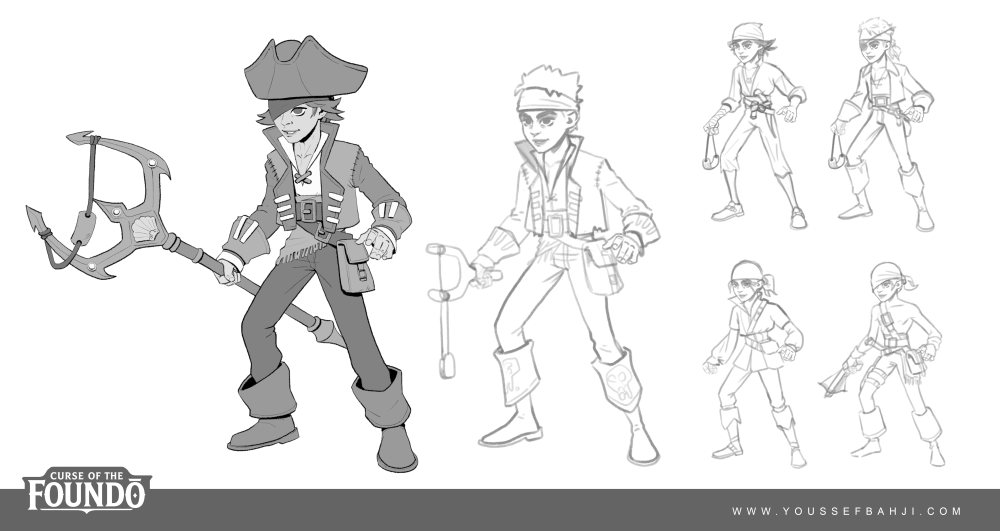 Curse of the Foundo — The captain - sketches